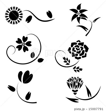 50 花 イラスト 白黒 フリー 最高の花の画像