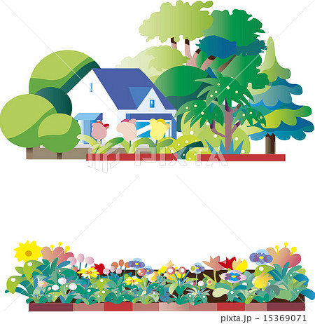 花 花 花壇 花壇のイラスト素材