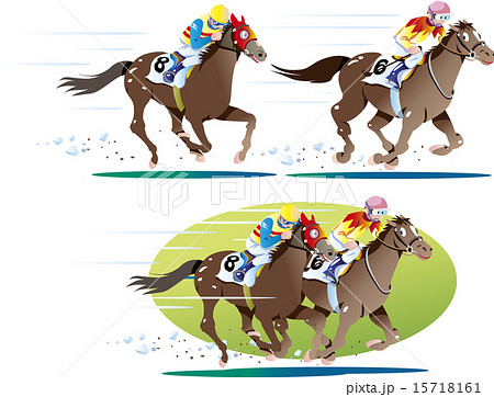 競馬 競走馬 サラブレッド ギャンブルのイラスト素材