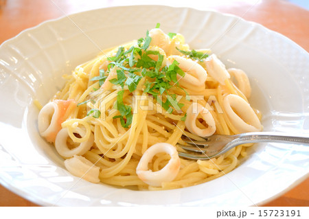 いか明太パスタの写真素材