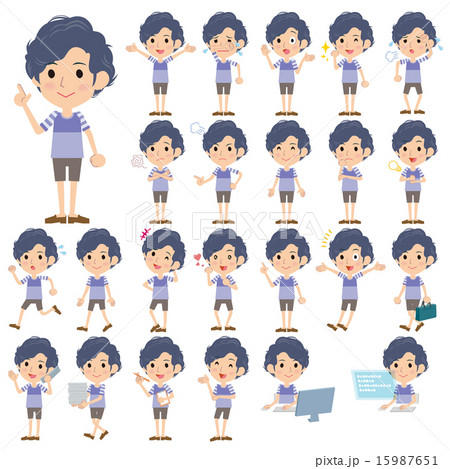 パーマヘアーのイラスト素材