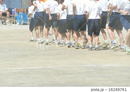 大縄 運動会 学生の写真素材