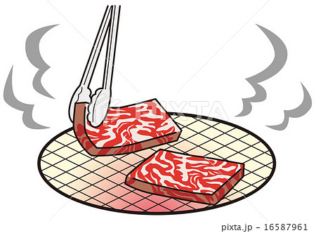 焼き肉 牛肉 トング ベクターのイラスト素材