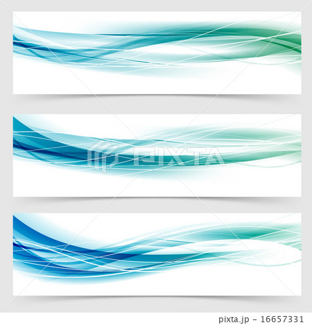 Modern abstract green blue line header collectionのイラスト素材