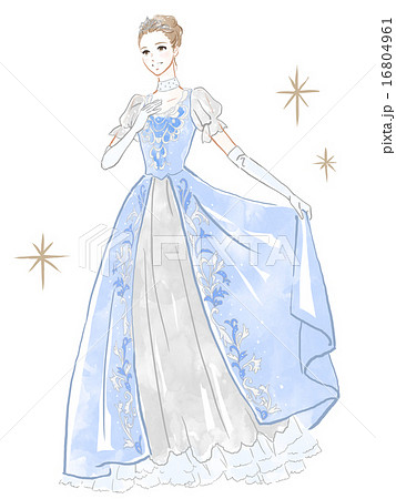 ドレスアップ プリンセス お姫様 女性のイラスト素材