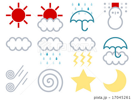天気記号 天気マーク お天気マーク 雨マークのイラスト素材