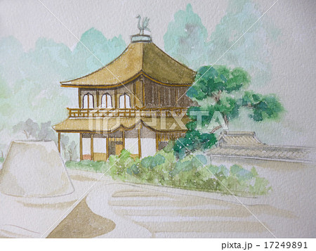 銀閣寺のイラスト素材