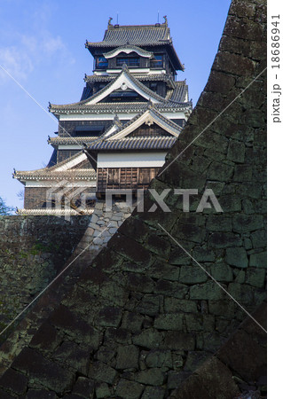 竹の丸 武者返し 熊本城 熊本の写真素材