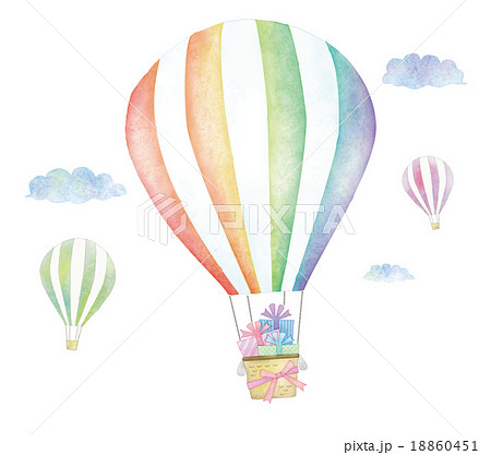 虹 風船 気球 空のイラスト素材