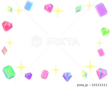 キラキラの宝石フレームのイラスト素材 20333331 Pixta