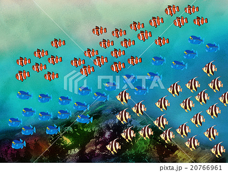 魚の群れのイラスト素材