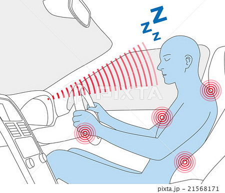 居眠り運転のイラスト素材