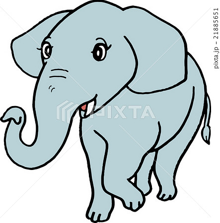 草食動物 アフリカ象 アジア象 インド象のイラスト素材