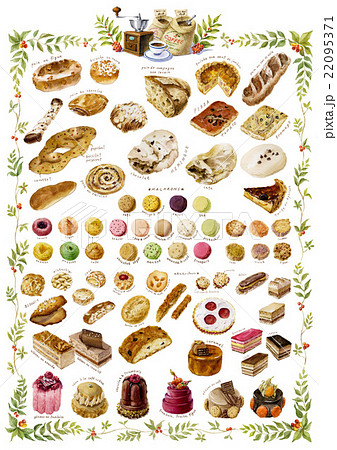 フランス菓子のイラスト素材