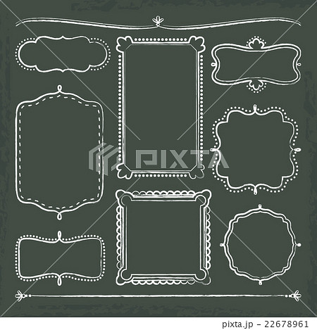 黒板 フレーム 枠 罫線のイラスト素材