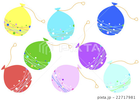 水風船 ヨーヨー ピンク色 イラストのイラスト素材