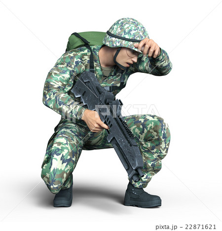 兵士 軍隊 迷彩服 戦士のイラスト素材