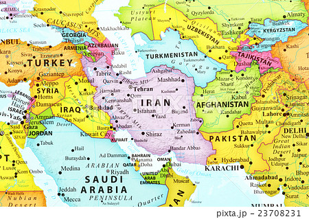 世界地図 地図 イラン ペルシャの写真素材