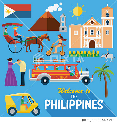 Illustration Of The Philippines S Landmarks And Icのイラスト素材