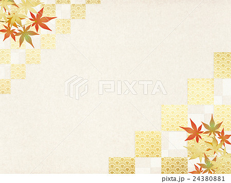 背景素材 和柄 紅葉 秋のイラスト素材 Pixta