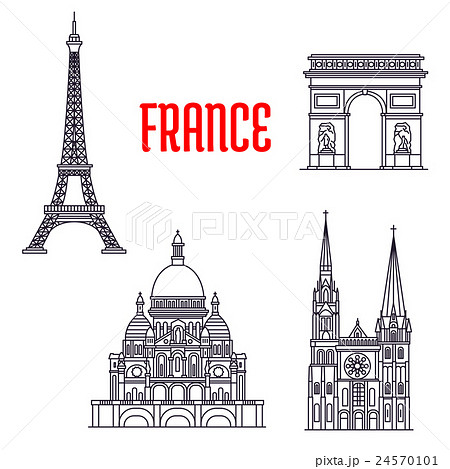 フランス シャルトル大聖堂 旅行 観光のイラスト素材