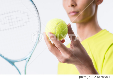 テニス テニスボール 球技 手の写真素材