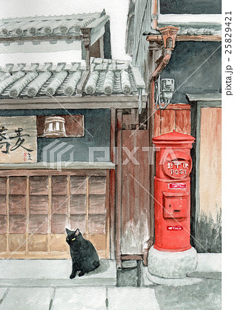 風景画 風景 スケッチ 猫のイラスト素材 - PIXTA