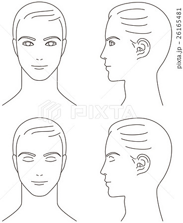 横顔 男性 耳 鼻のイラスト素材