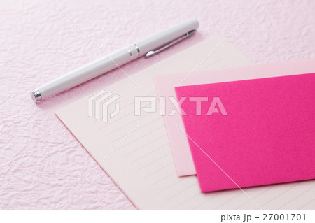 書き方 可愛い 手紙の写真素材