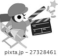 映画監督の姿をした可愛い赤ちゃんペンギンのイラスト素材