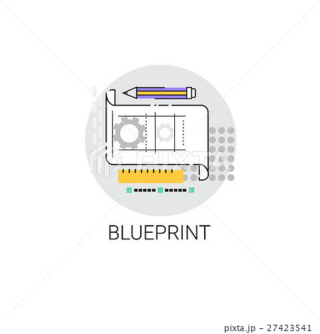 設計図 建設 図面 アイコンのイラスト素材