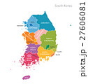 韓国 地図 カラフル マップのイラスト素材