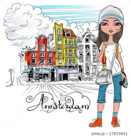 ベクトル 女の子 オランダ オランダののイラスト素材