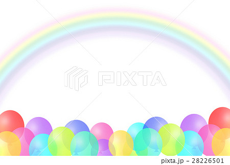 風船 虹 カラフル ふうせんのイラスト素材