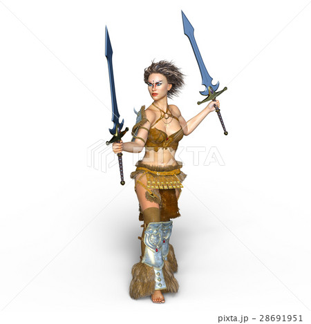 女性 槍 戦闘 武器のイラスト素材