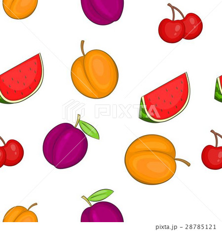 Orchard Fruits Pattern Cartoon Styleのイラスト素材