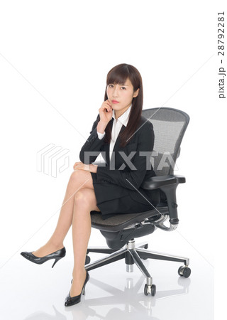 クール Ol ビジネスウーマン オフィスチェアの写真素材