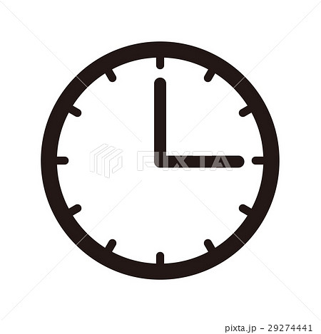 時計 時間 アイコン ピクトグラムのイラスト素材