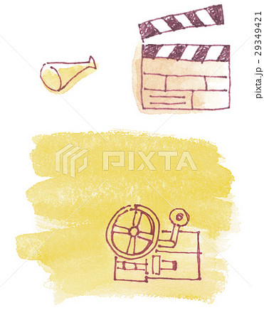 映写機 映画 手書き 手描きのイラスト素材 Pixta