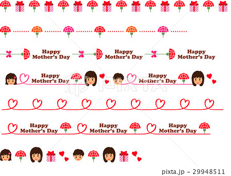 飾り線 飾り罫 罫線 カーネーションのイラスト素材
