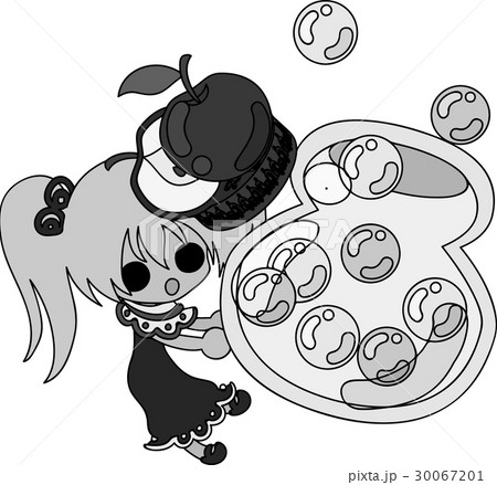 ベクター キャンディ ふわふわ りんごのイラスト素材