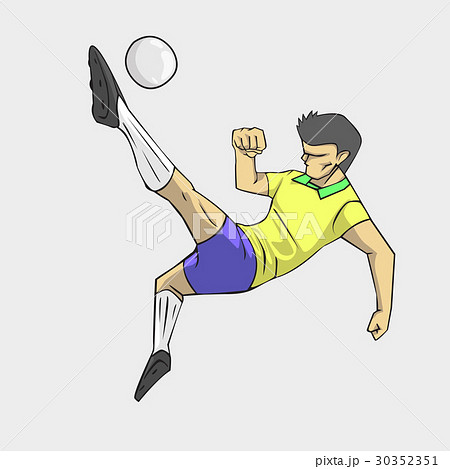サッカー ボール キック 蹴るのイラスト素材