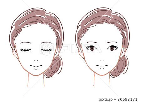 女性 顔 美容 スキンケアのイラスト素材