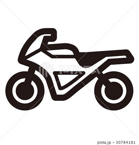 アイコン バイク オートバイ モノトーンのイラスト素材