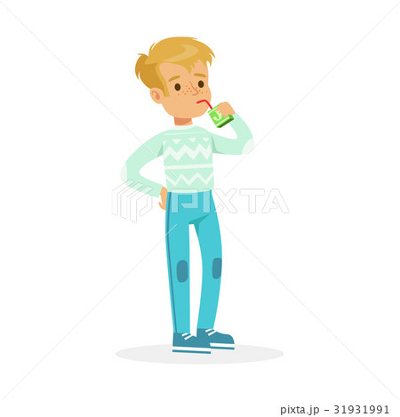 ジュース 飲むのイラスト素材