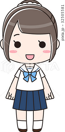 夏服 女の子のイラスト素材