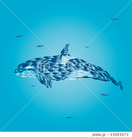 ベクター 魚 イワシ 魚群のイラスト素材