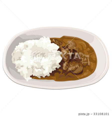 チキンカレー カレー リアルイラスト チキンのイラスト素材