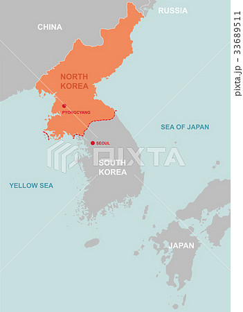 朝鮮半島 地図 韓国のイラスト素材