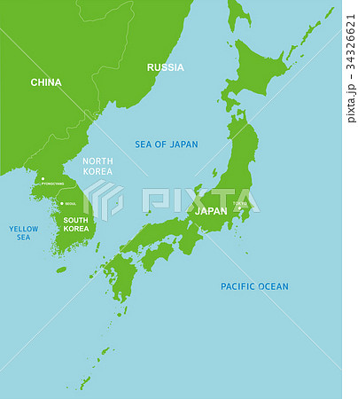 日本地図 日本 地図 英語のイラスト素材